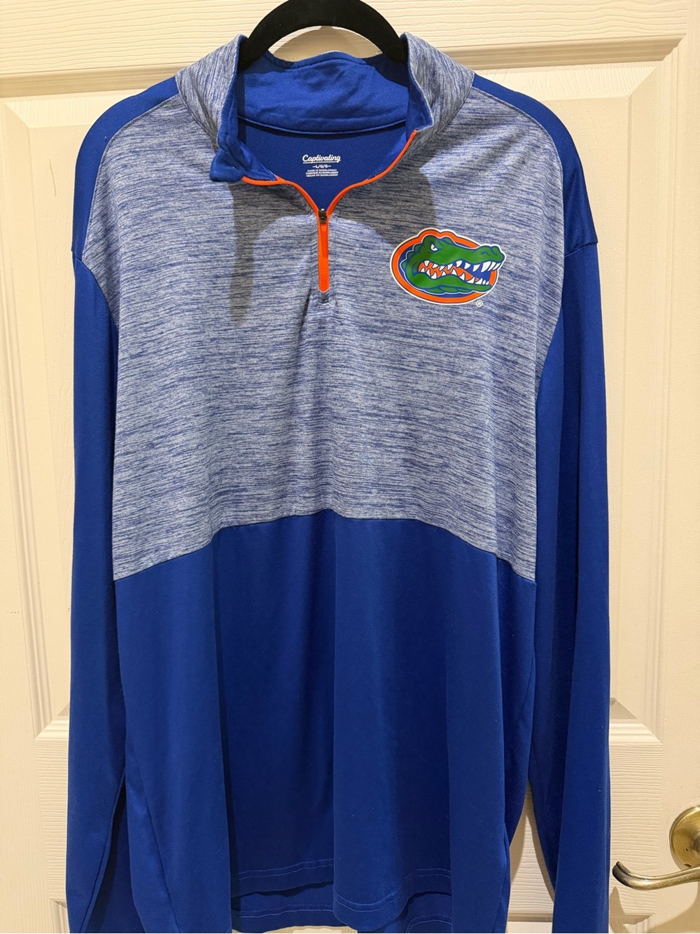 Florida Gators Men's Blue & Heather Gray Quarter‑Zip Pullover Hoodie